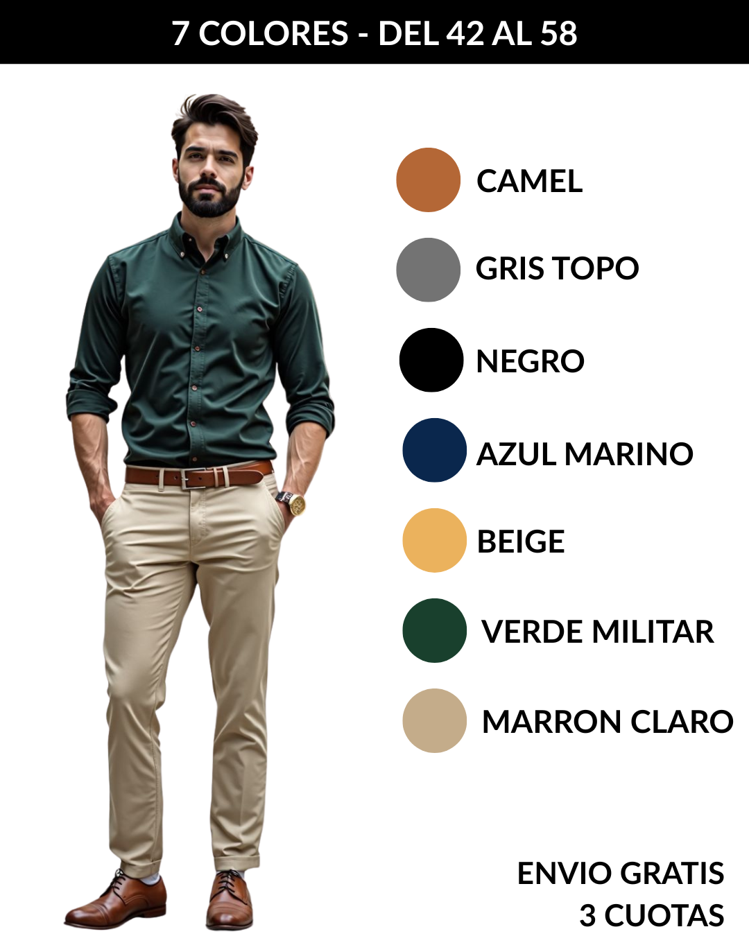 [PACK INICIAL 2 PANTALONES CORTE CHINO ]