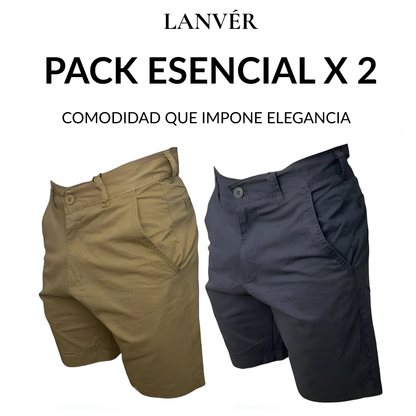 PACK ESENCIAL X 2 BERMUDAS CORTE CHINO